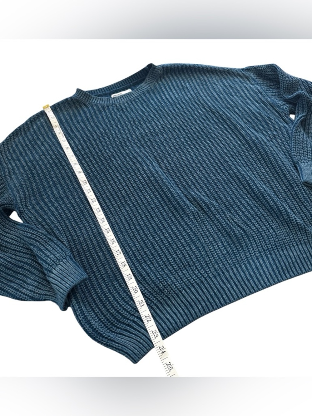 Sonoma Goods For Life Teal Chunky Knit Sweater Women’s Ribbed Crew Necke - Picture 7 of 8